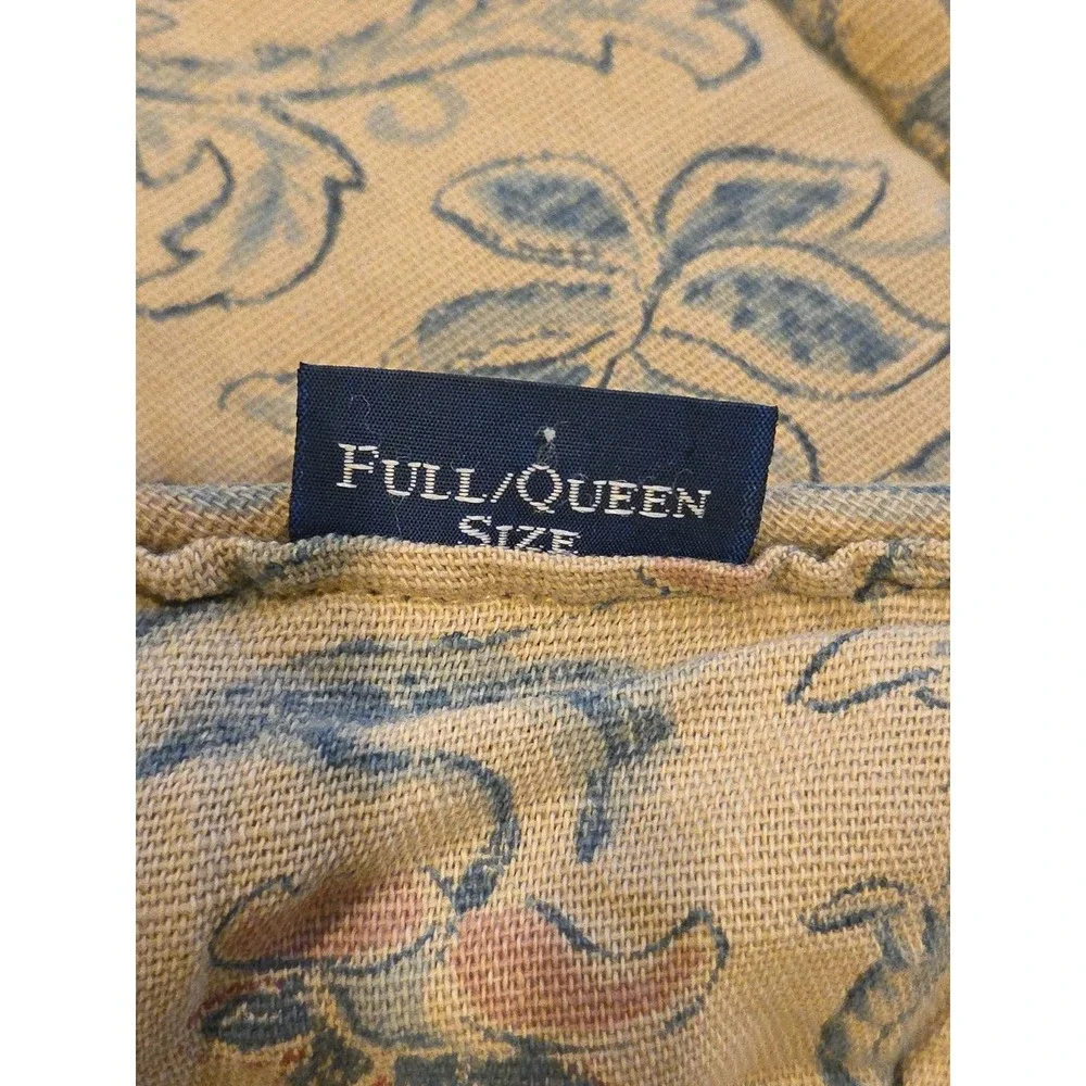 Vtg 90s Ralph Lauren Provence Full Queen‎ Comforter Jacobean Floral Linen Blend